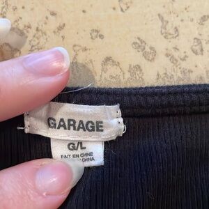 Garage black corset crop top long sleeve size large